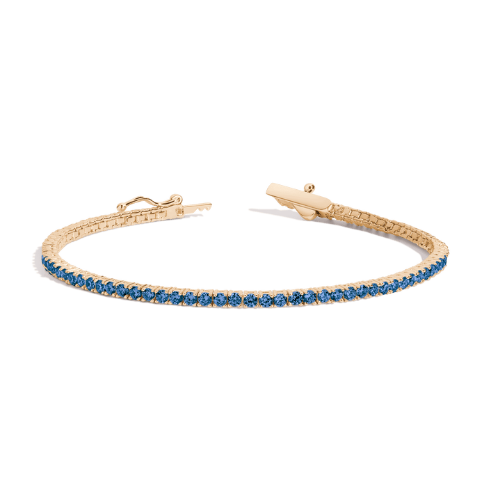 Lab Grown Blue Sapphire Tennis Bracelet