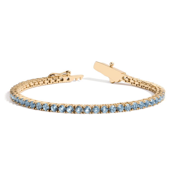 Lab Grown Aquamarine Tennis Bracelet