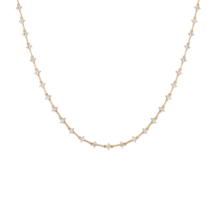 Lab Grown White Sapphire Bar Tennis Necklace