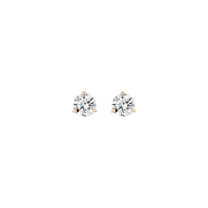 Lab Grown Diamond Three Prong Martini Stud Earrings