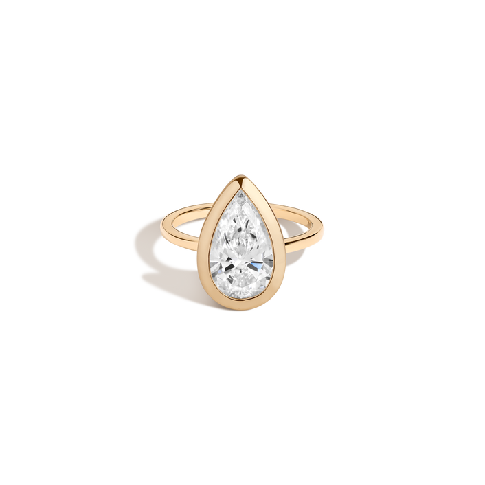 3ct Pear Lab Grown Diamond Bezel Ring