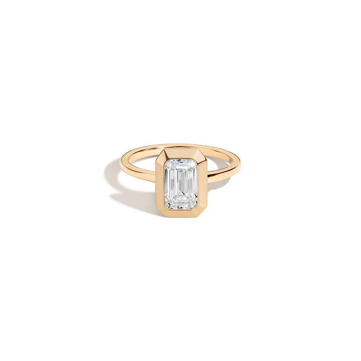 2ct Emerald Lab Grown Diamond Bezel Ring