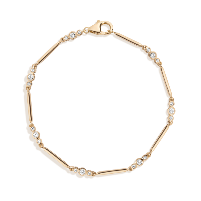 0.5ct Lab Grown Diamond Triple Bezel Bar Chain Bracelet