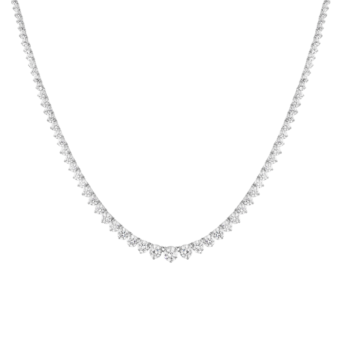 5ct Three-Prong Lab Grown Diamond Graduated Tennis Necklace