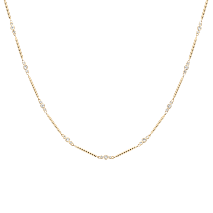 1ct Lab Grown Diamond Triple Bezel Bar Chain Necklace