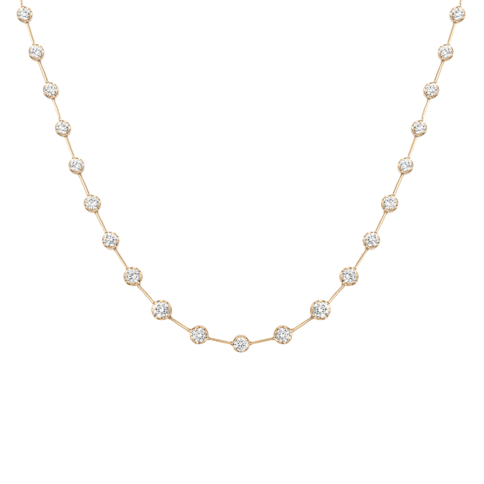 5ct Lab Grown Diamond Graduated Cupcake Bar Tennis Necklace