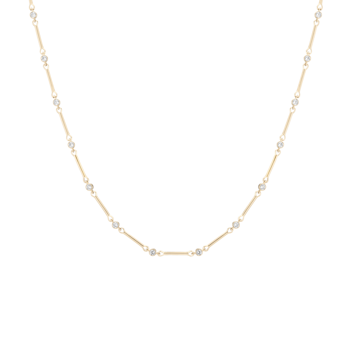 1ct Lab Grown Diamond Bezel Bar Chain Necklace