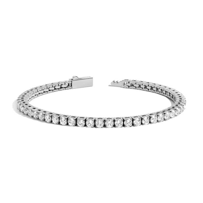 Stainless Steel Lab Grown White Sapphire Tennis Bracelet