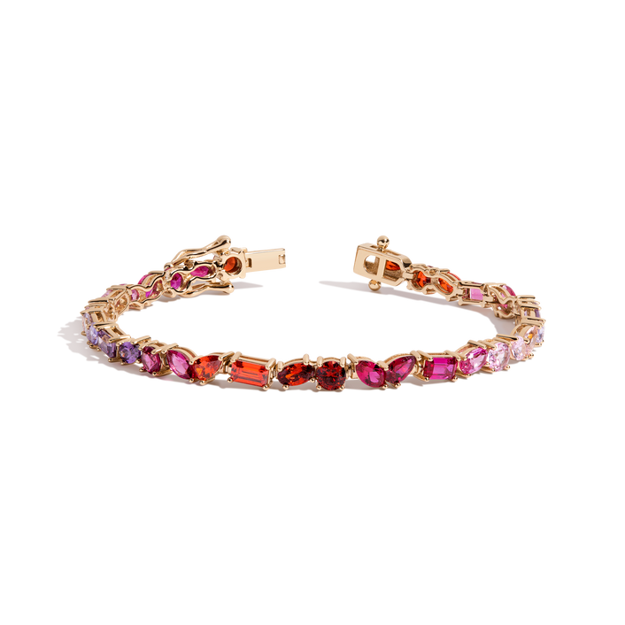 Pink Ombré Mixed Shape Tennis Bracelet