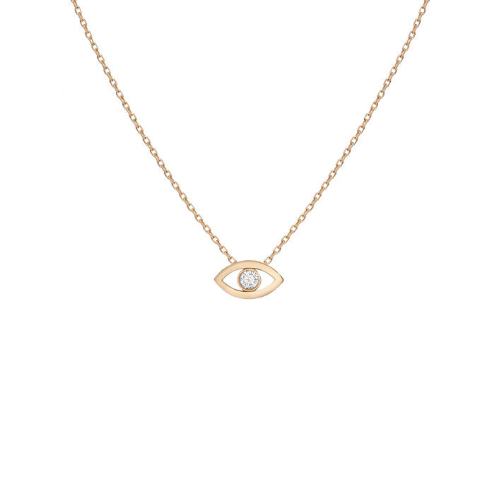 Diamond Bezel Evil Eye Necklace