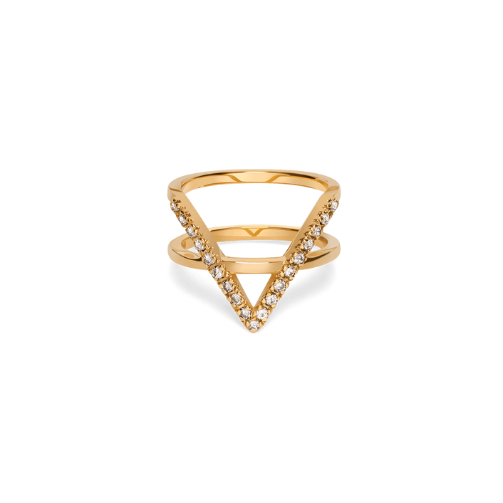 Icon Ring with White Diamonds
