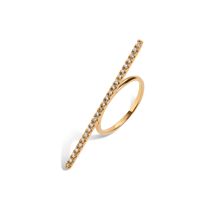 Diamond Bar Ring With White Diamonds