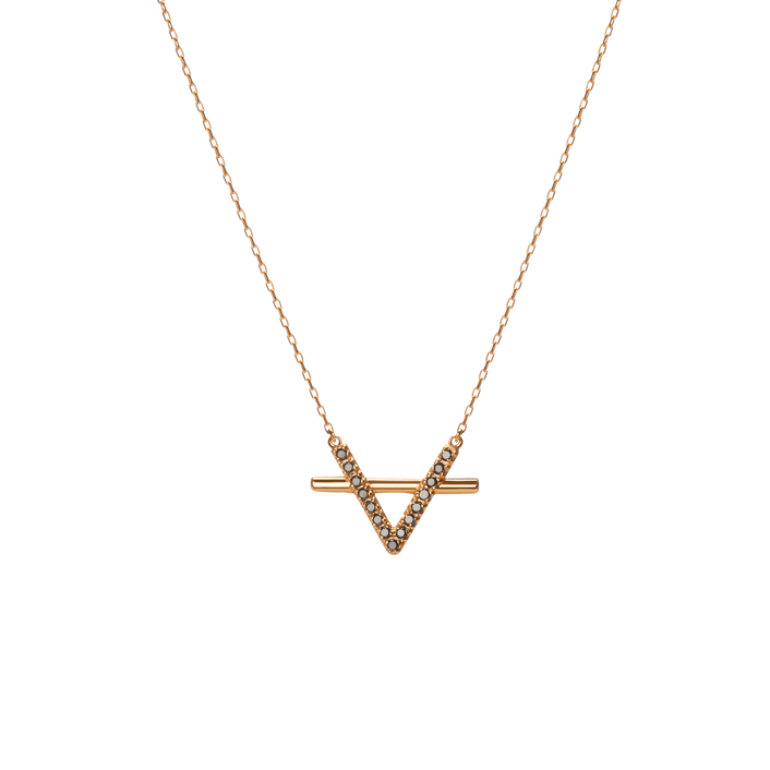 Icon Necklace with Black Diamonds