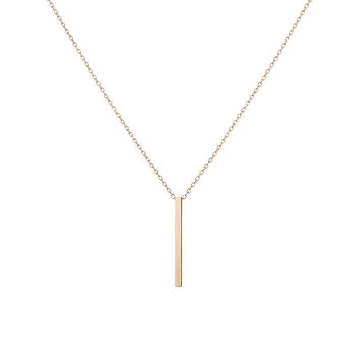 Short Gold Bar Drop Necklace