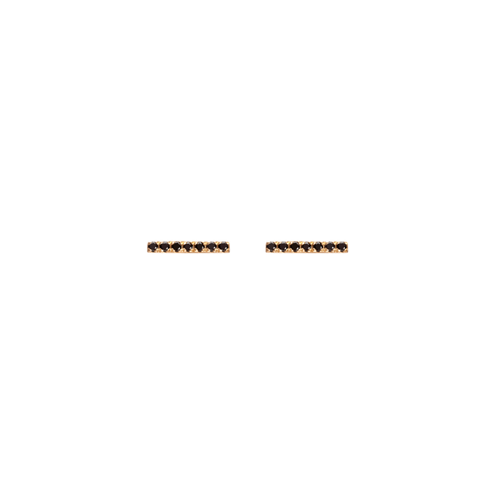 Midi Black Diamond Bar Earring