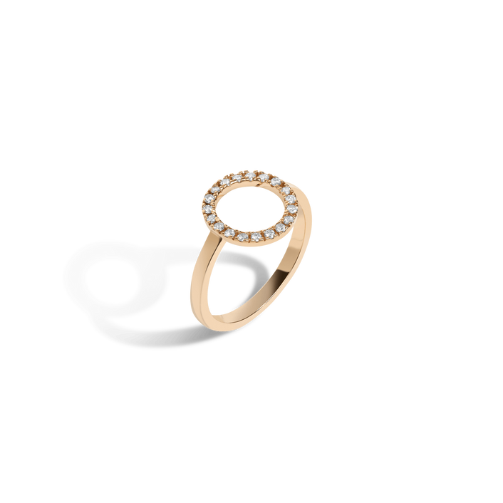 Diamond Circle Ring with White Diamonds