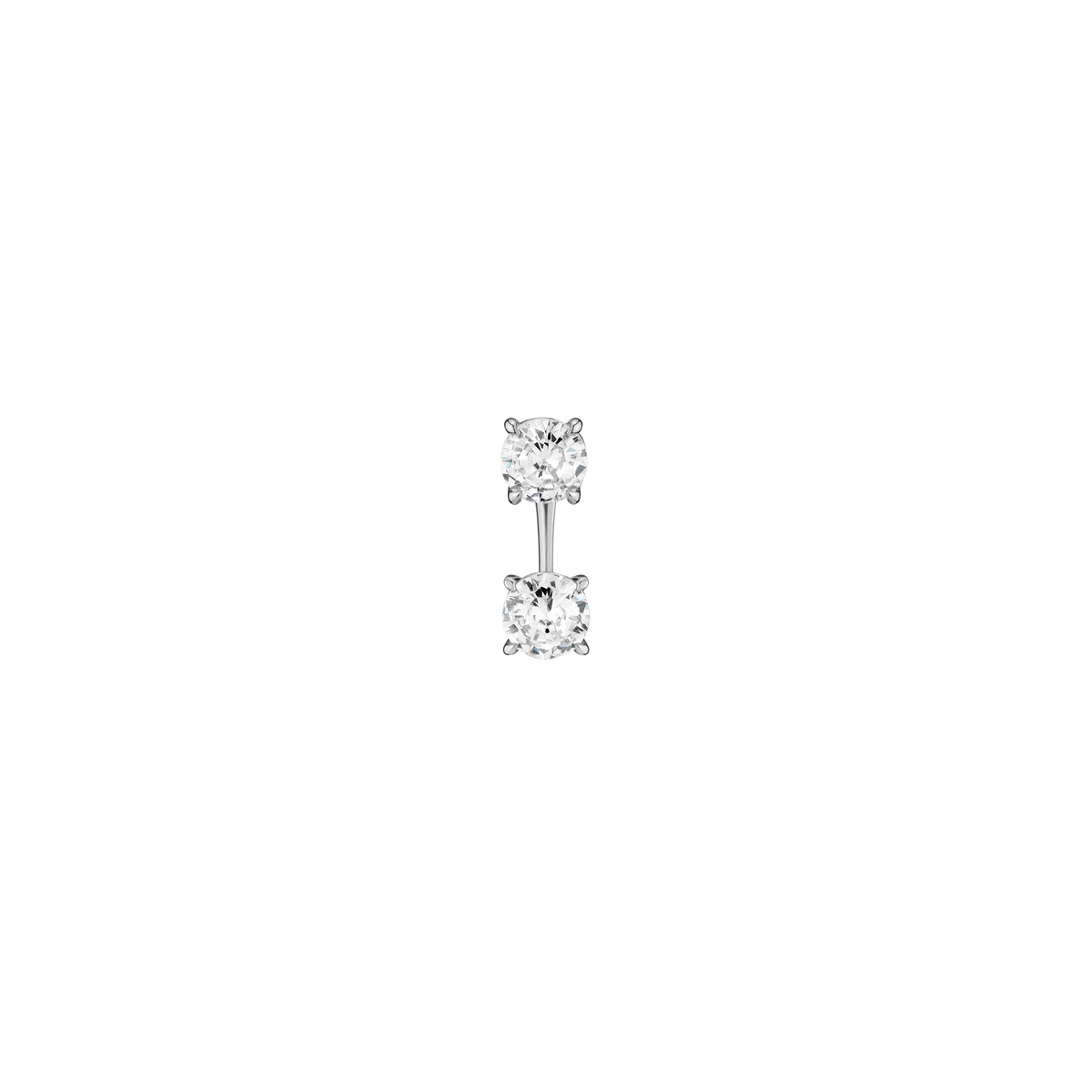 Lab Grown Diamond Ear Jacket 14k White Gold 1ct Round Top 1ct Round Bottom First