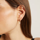 Stainless Steel Pearl Huggie Earrings