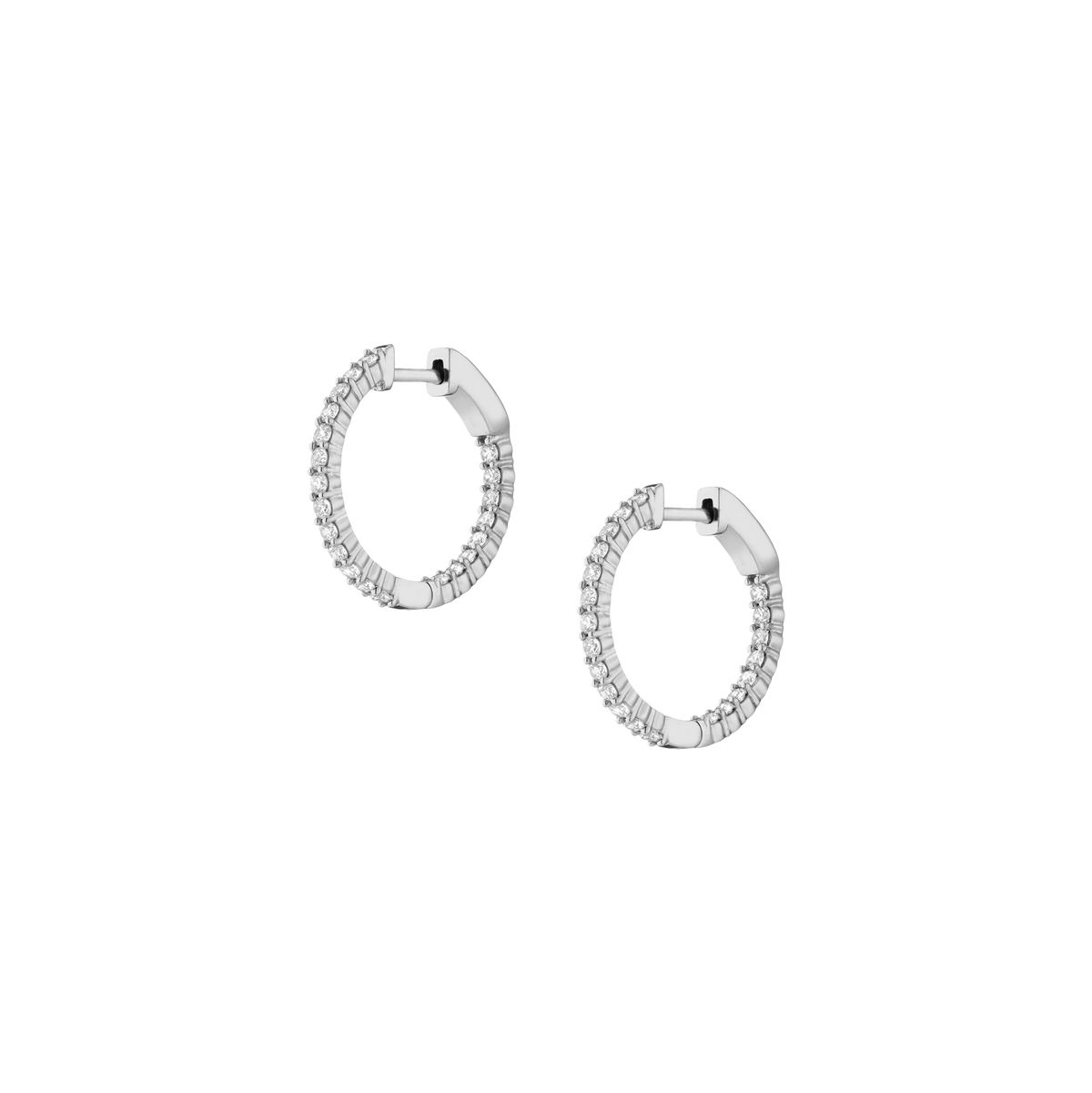 1ct Luxury Lab Grown Diamond Hoops 14k White Gold First