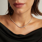 5ct Three-Prong Lab Grown Diamond Graduated Tennis Necklace
