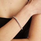 Stainless Steel Lab Grown White Sapphire Tennis Bracelet