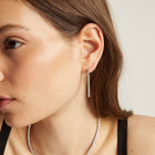 Stainless Steel Lab Grown White Sapphire Tennis Earrings