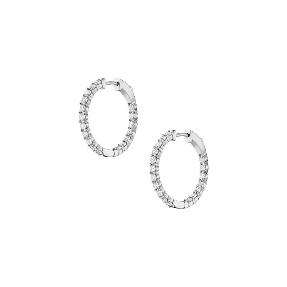 2ct Luxury Lab Grown Diamond Hoops 14k White Gold First