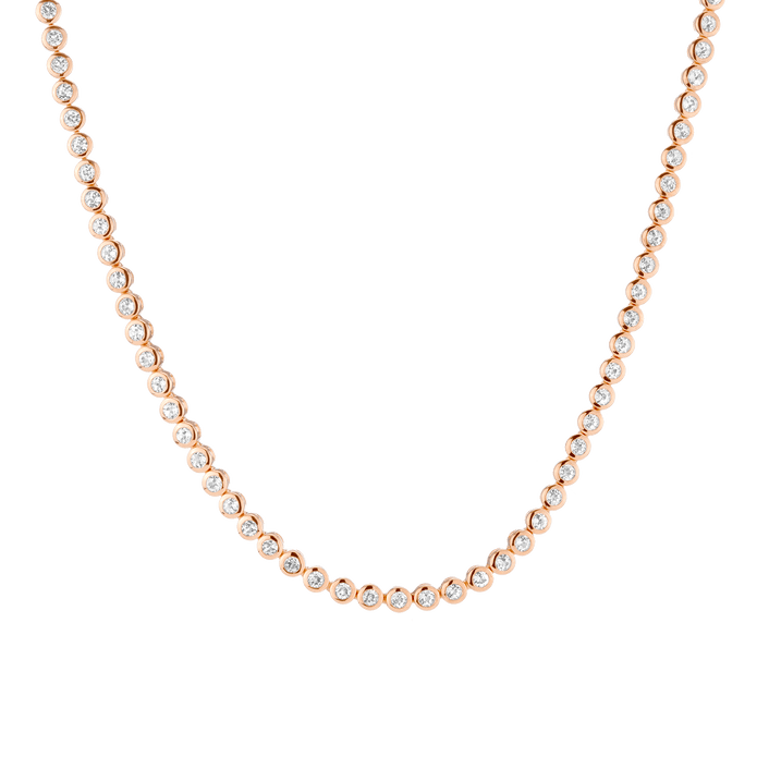 360 Diamond Eternity Necklace 14k 18k Rose Gold First