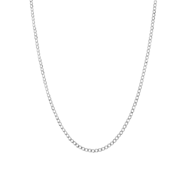 Medium Gold Curb Chain Necklace Vermeil 14K White Gold 18in 22in First