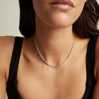 Lab Grown White Sapphire Barely There Tennis Necklace