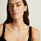 Lab Grown White Sapphire Marquise & Round Tennis Necklace