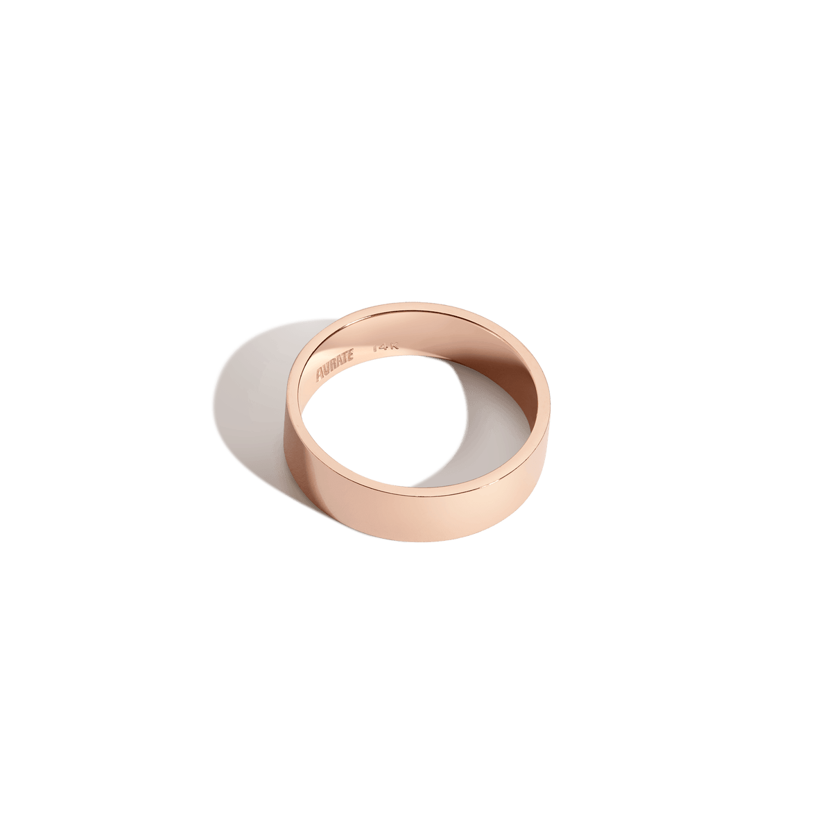 Modern Cigar Band Vermeil Rose Gold 14K Rose Gold 18K Rose Gold