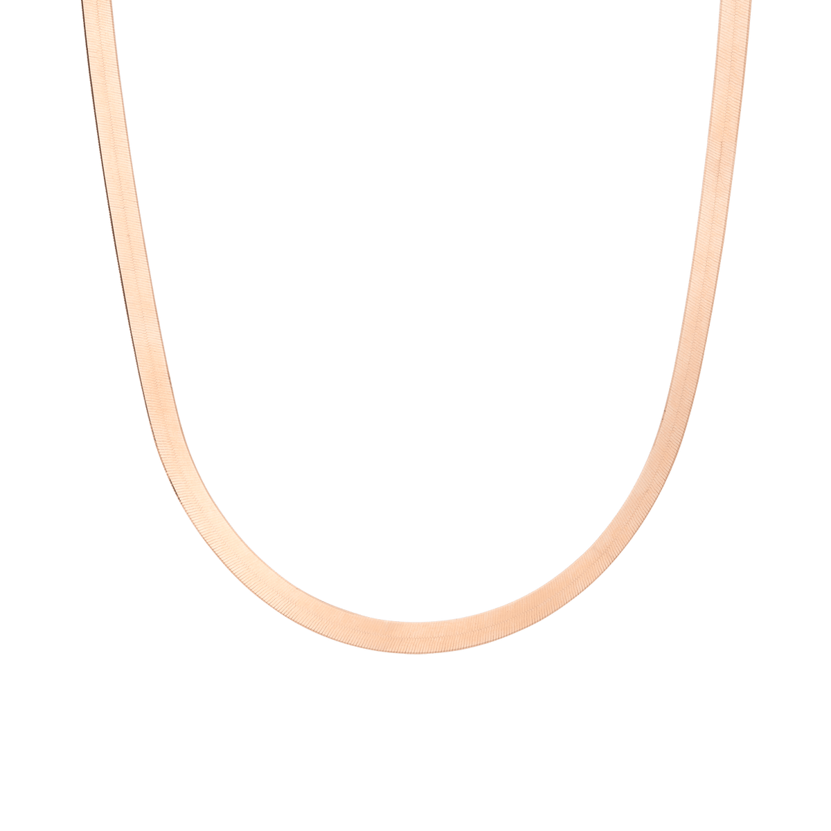 Solid Gold Herringbone Chain Necklace