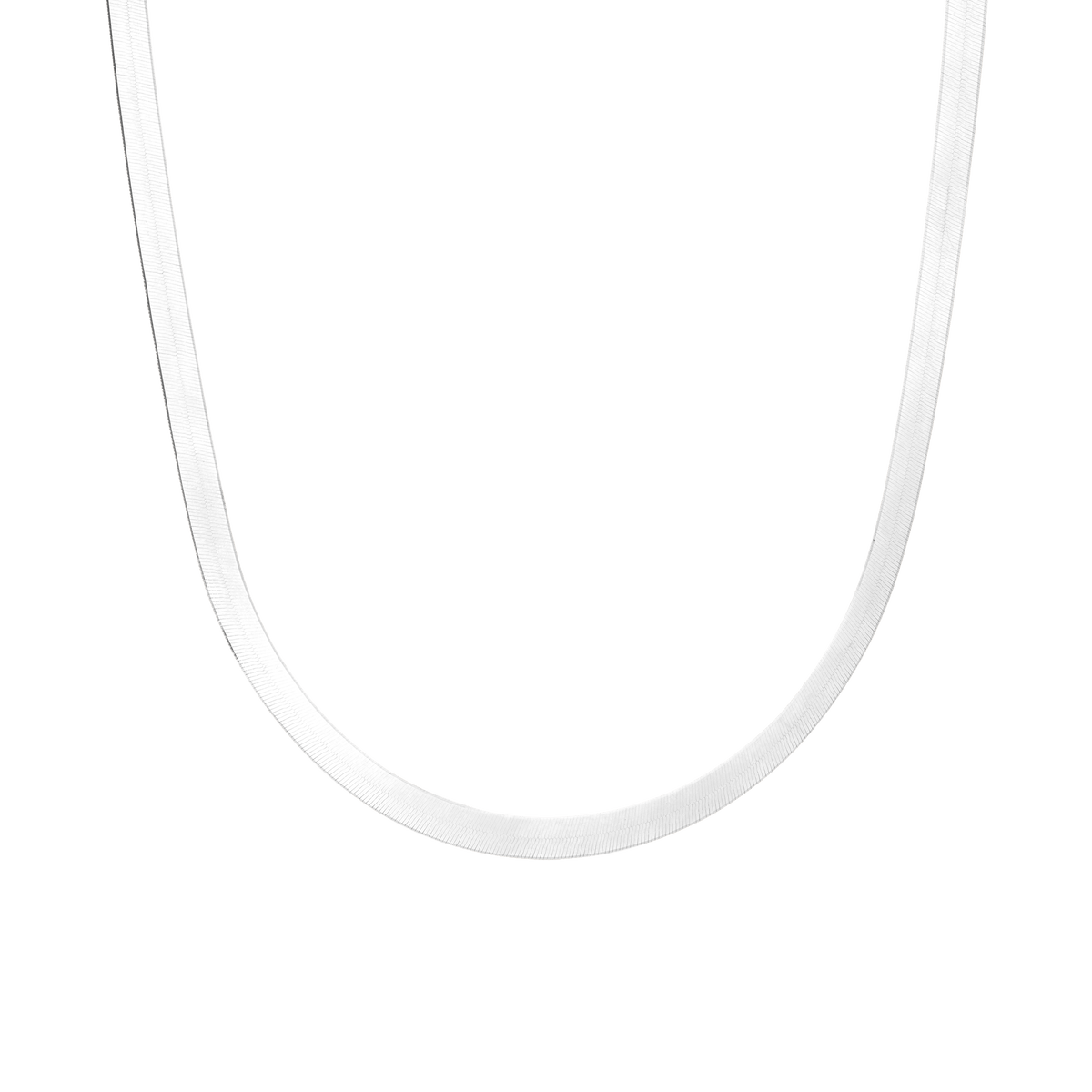 Solid Gold Herringbone Chain Necklace