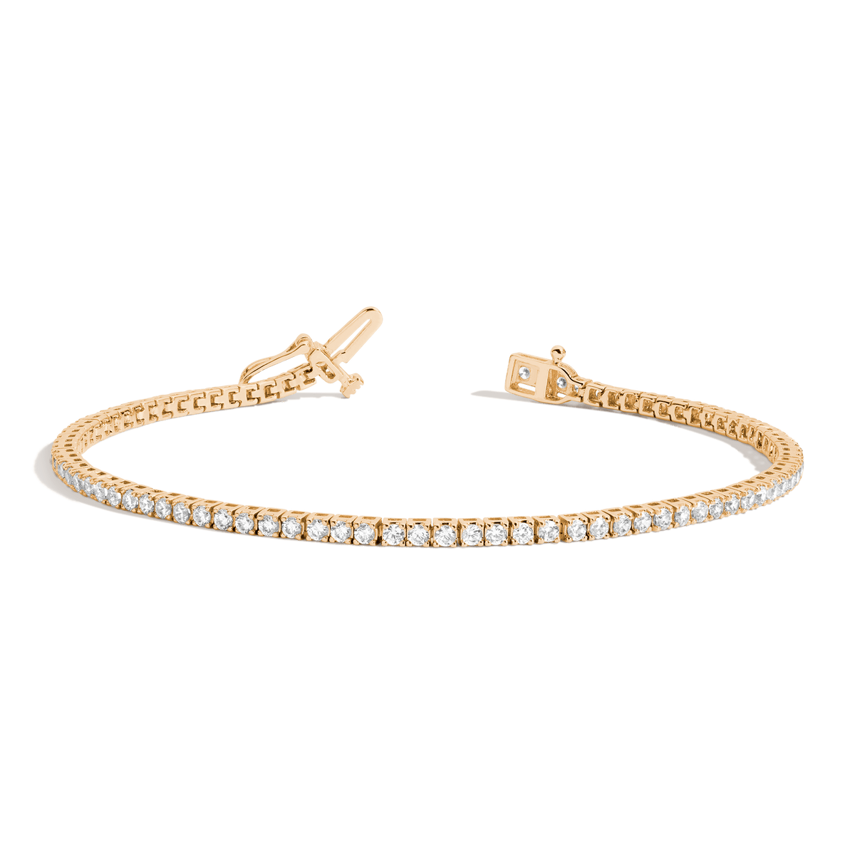 Dazzling Diamond Tennis Bracelet 14K 18K Yellow Gold 6in 6.5in 7in 7.5in 2ct (Large)