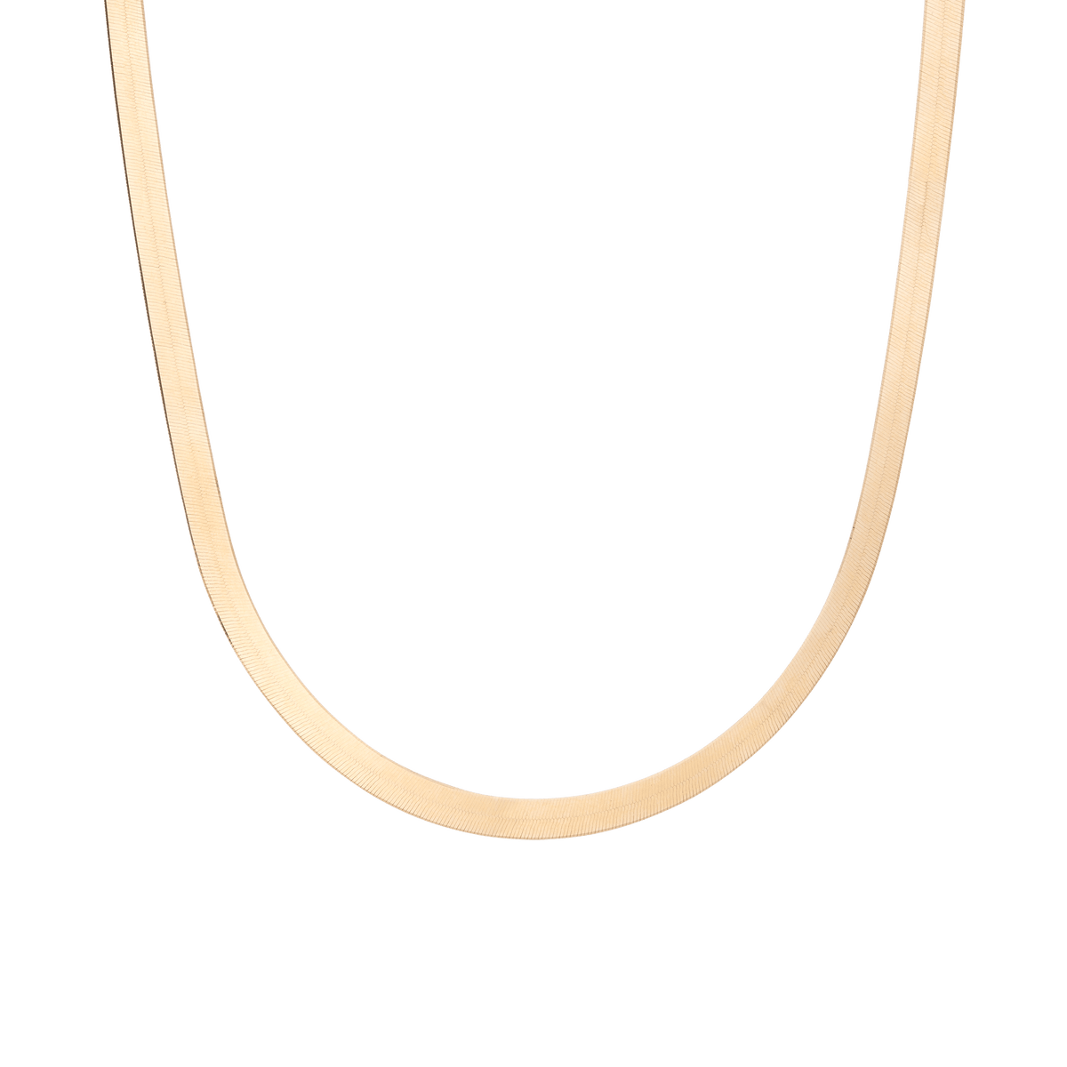 Solid Gold Herringbone Chain Necklace 14k Yellow Gold 5mm First