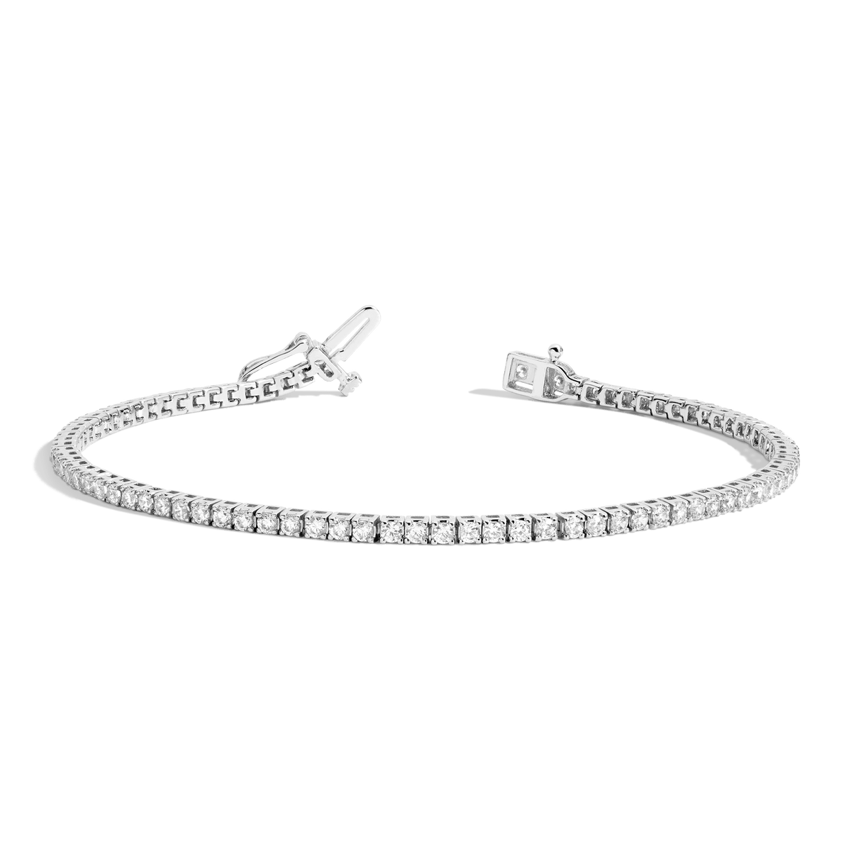 Dazzling Diamond Tennis Bracelet 14K 18K White Gold 6in 6.5in 7in 7.5in 2ct (Large)