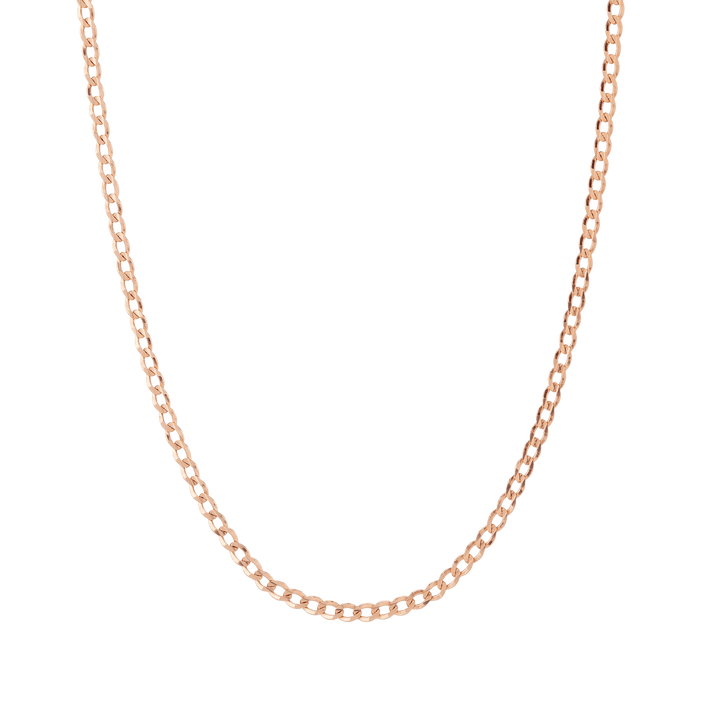 Large Gold Curb Chain Necklace Vermeil 14K Rose Gold 18in 22in First