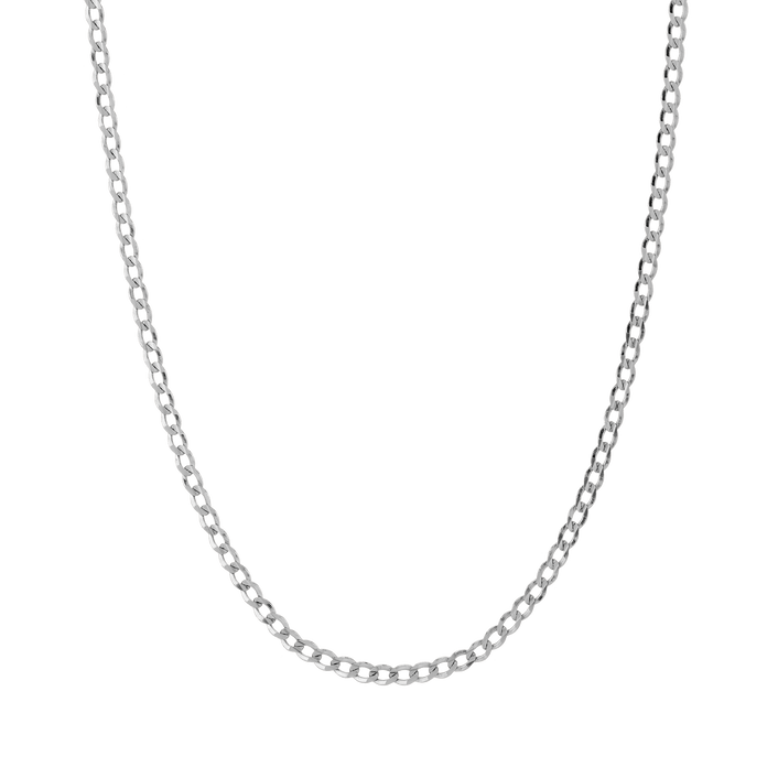 Large Gold Curb Chain Necklace Vermeil 14K White Gold 18in 22in First