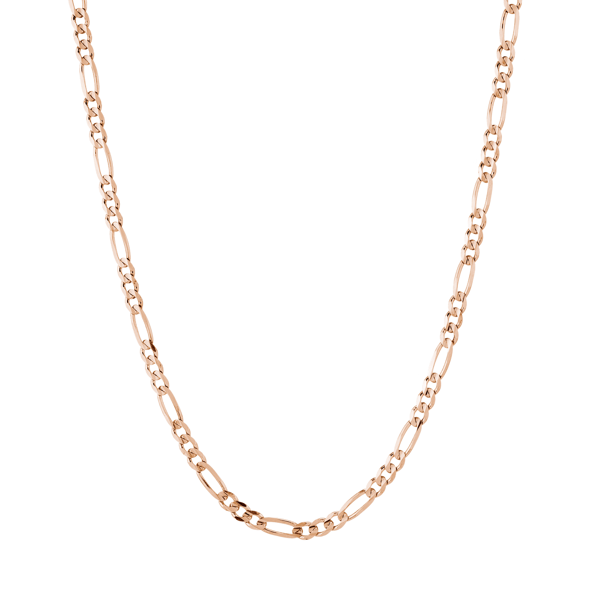 Large Gold Figaro Chain Necklace Vermeil 14K Rose Gold 18in 22in First