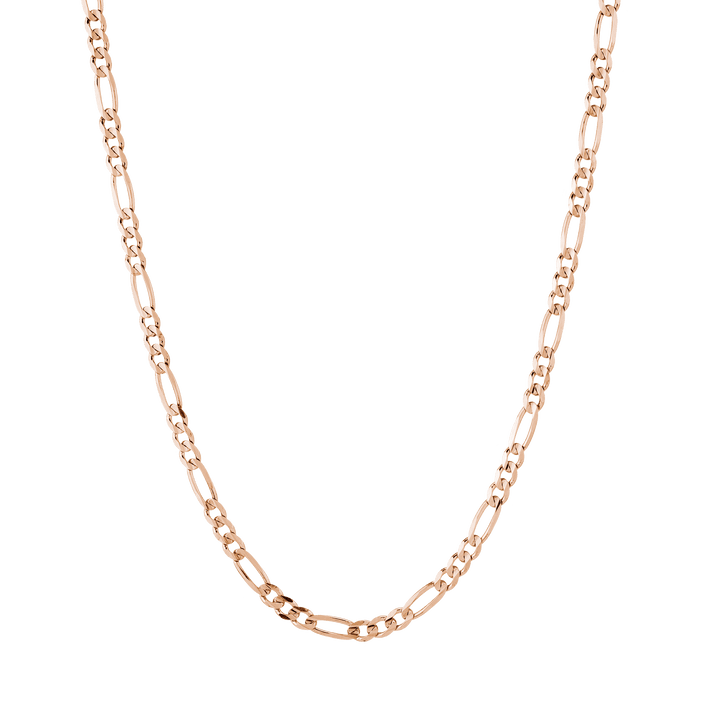 Large Gold Figaro Chain Necklace Vermeil 14K Rose Gold 18in 22in First