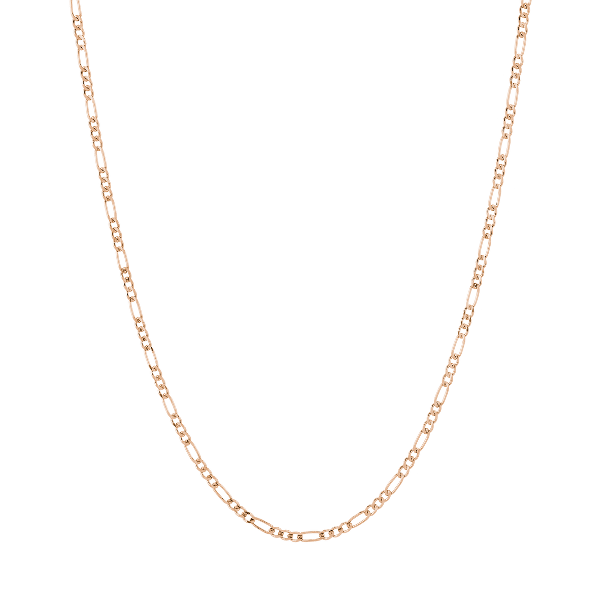 Medium Gold Figaro Chain Necklace Vermeil 14K Rose Gold 18in 22in First
