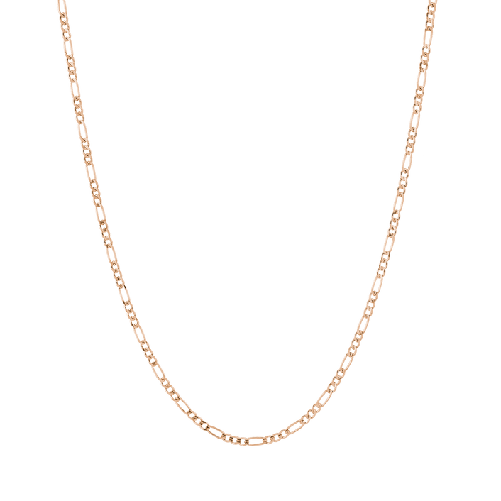 Medium Gold Figaro Chain Necklace Vermeil 14K Rose Gold 18in 22in First