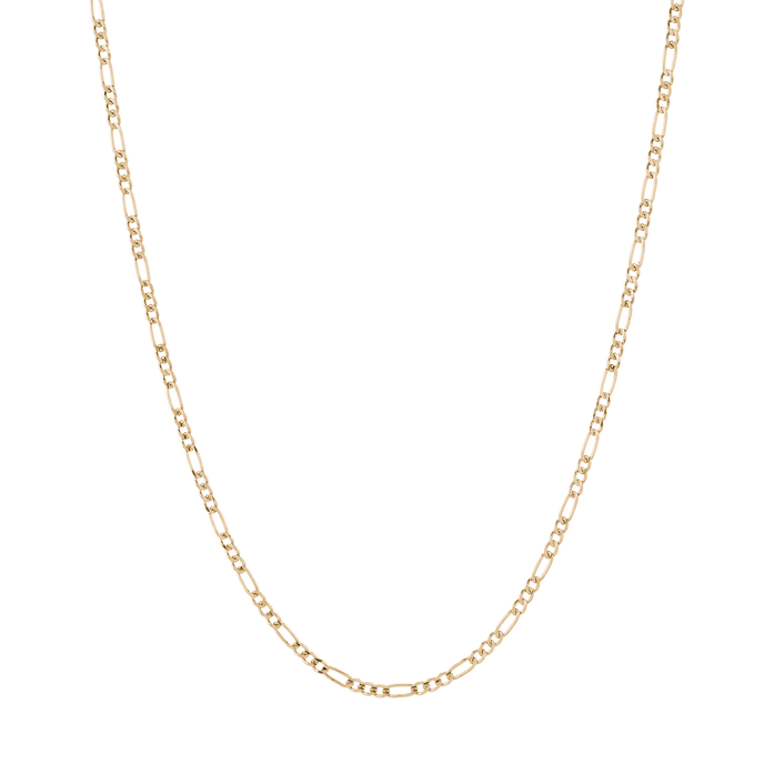 Medium Gold Figaro Chain Necklace Vermeil 14K Yellow Gold 18in 22in First