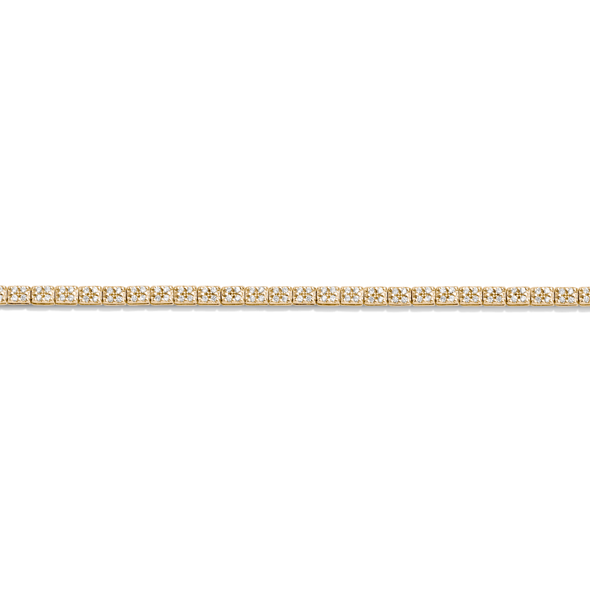 Diamond Cluster Tennis Bracelet 14k 18k Yellow Gold 6.5in 7in 7.5in