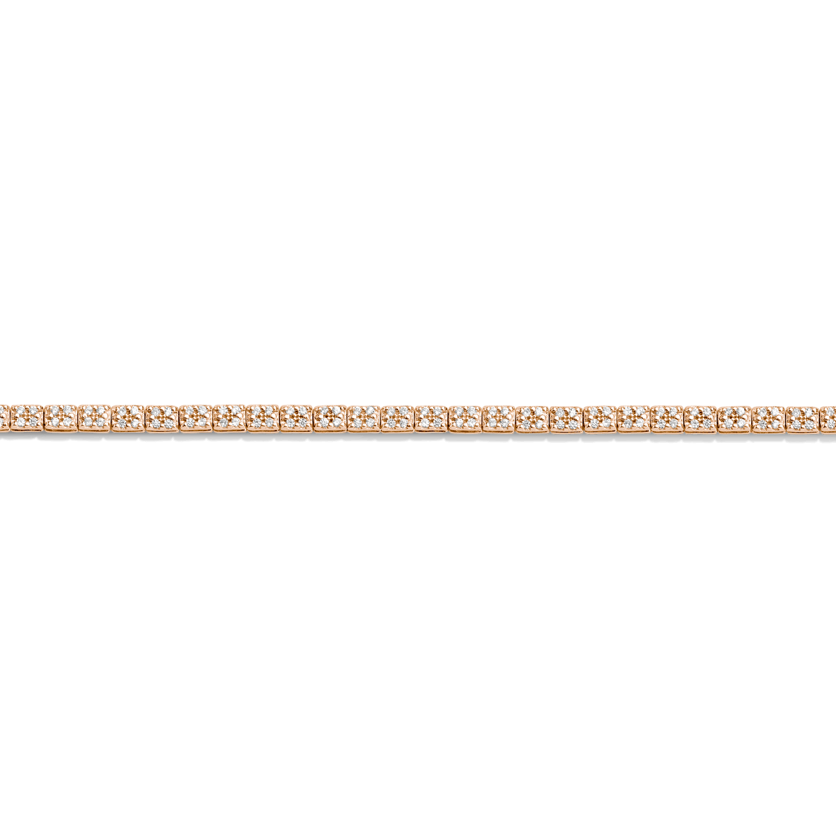 Diamond Cluster Tennis Bracelet 14k 18k Rose Gold 6.5in 7in 7.5in