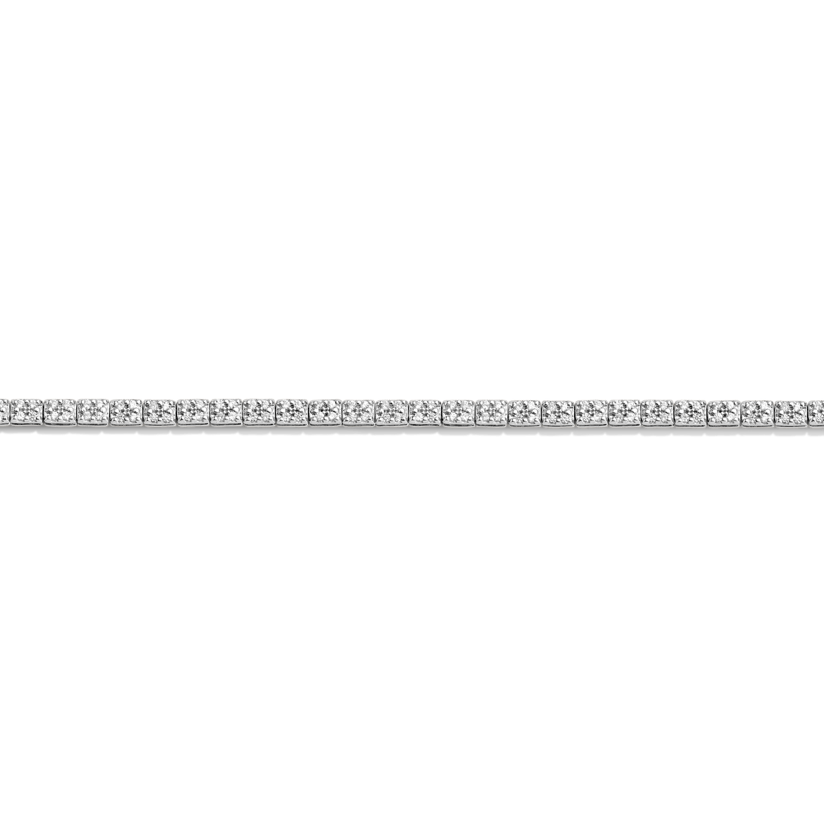 Diamond Cluster Tennis Bracelet 14k 18k White Gold 6.5in 7in 7.5in