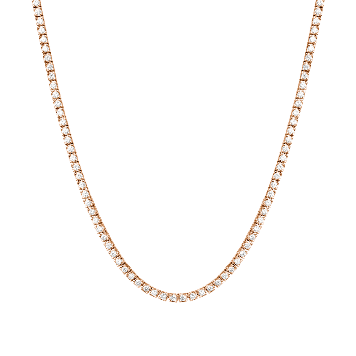 Dazzling Diamond Tennis Necklace 14k 18k Rose Gold 15.5in 16in 5ct (Large) First