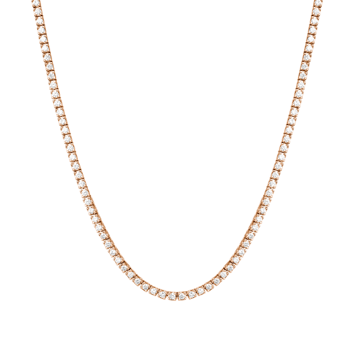 Dazzling Diamond Tennis Necklace 14k 18k Rose Gold 15.5in 16in 5ct (Large) First