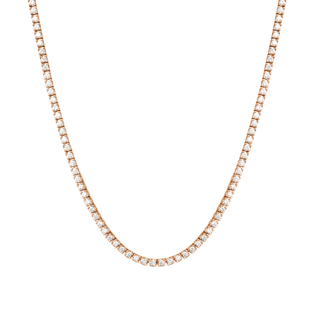 Dazzling Diamond Tennis Necklace 14k 18k Rose Gold 15.5in 16in 5ct (Large) First